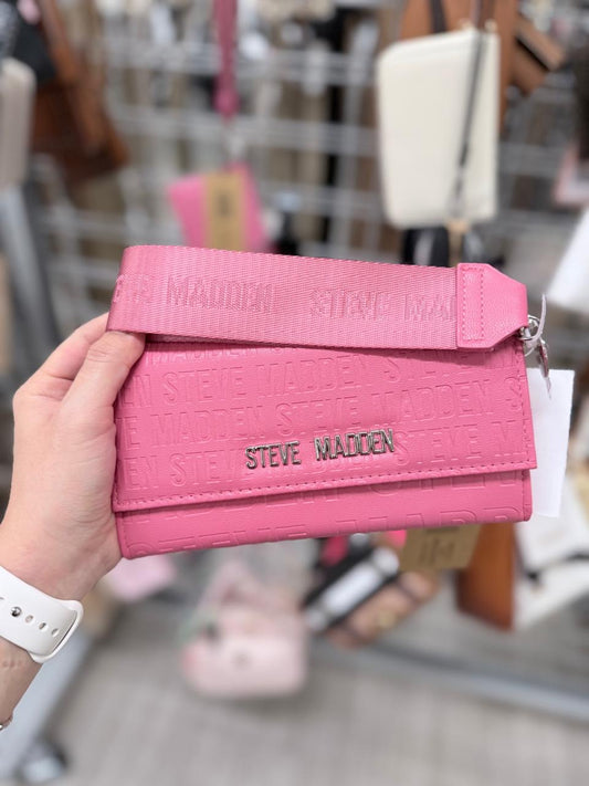 Cartera Steve M rosa con grabado