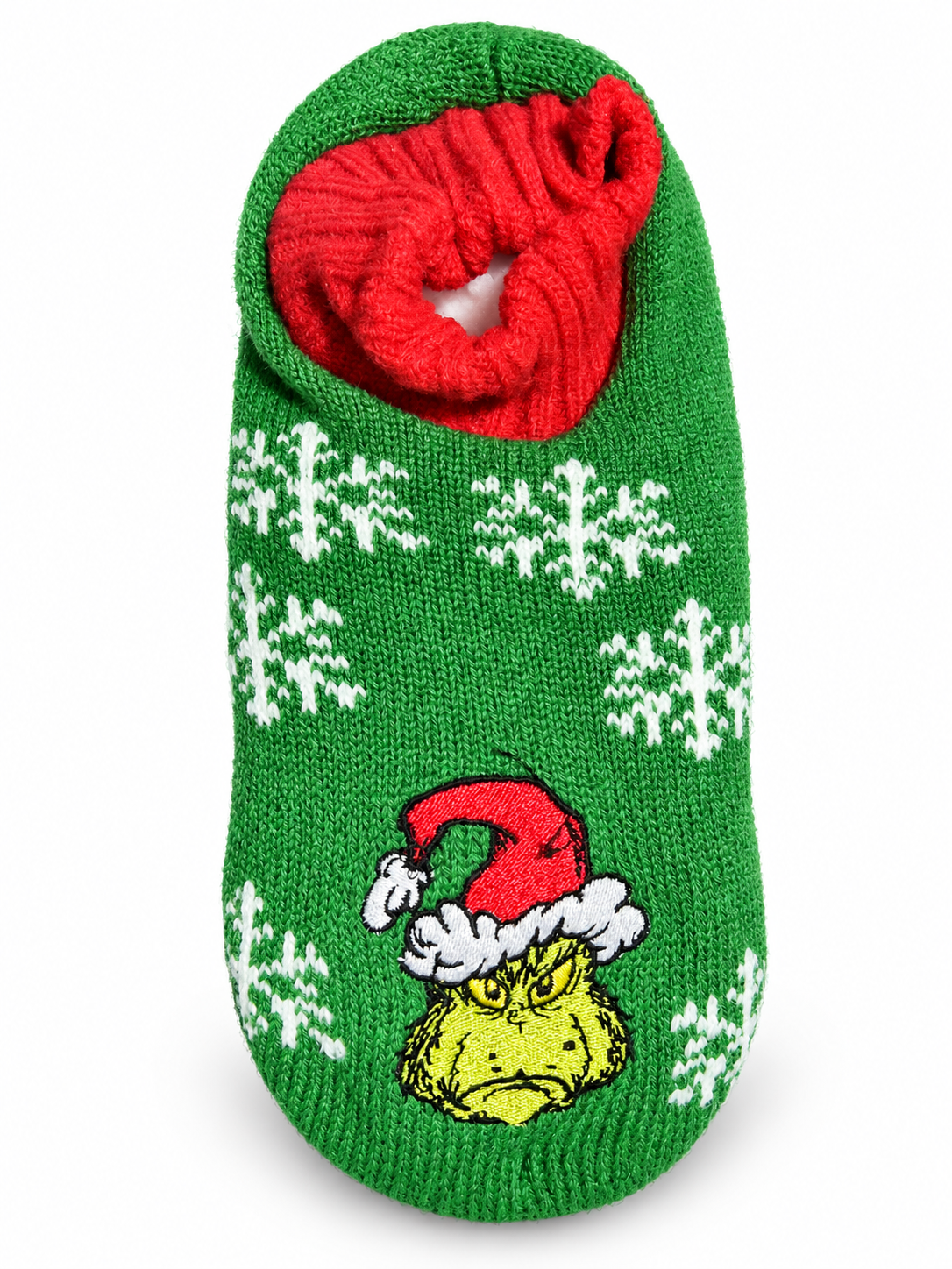 Pantuflas calcetín Grinch navideñas para adulto verdes