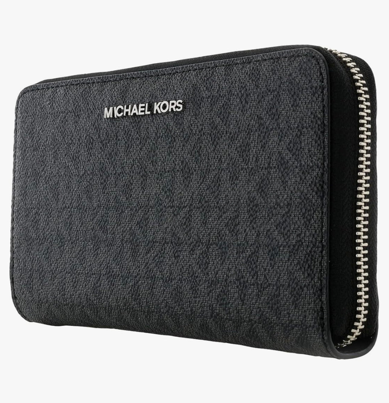 Cartera Michael K negra con monogram y cierre