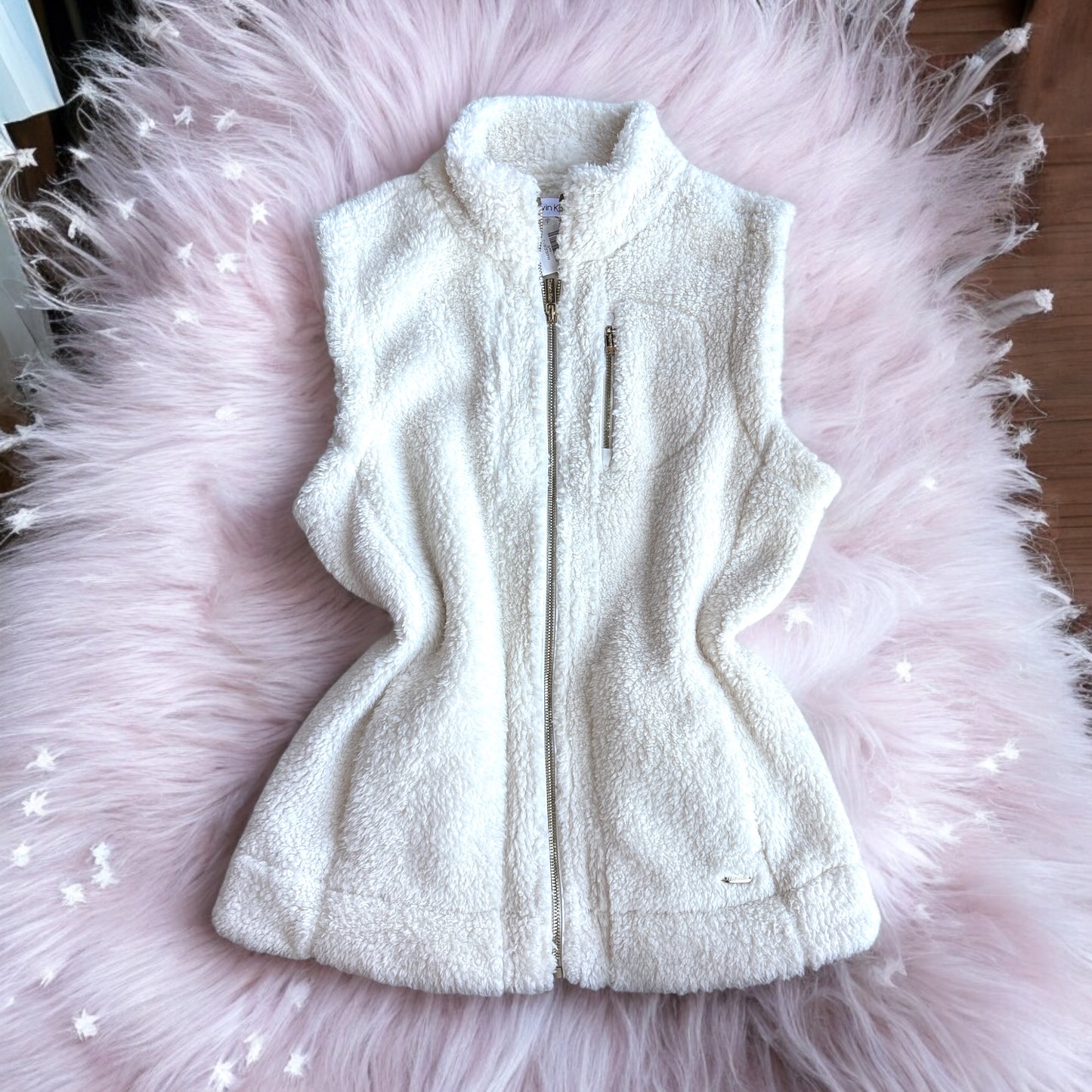 Chaleco Calvin K blanco aborregado