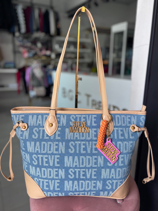 Tote Steve M de mezclilla con camel