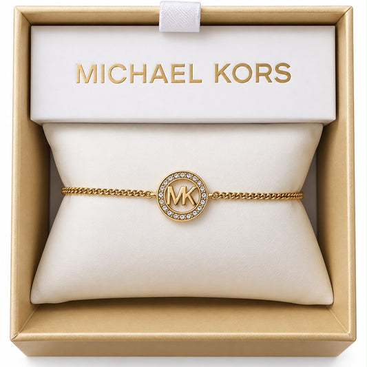 Pulsera Michael k dorada con iniciales MK