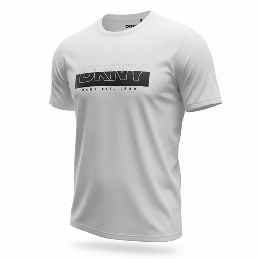 Playera DKNY blanca con logo negro