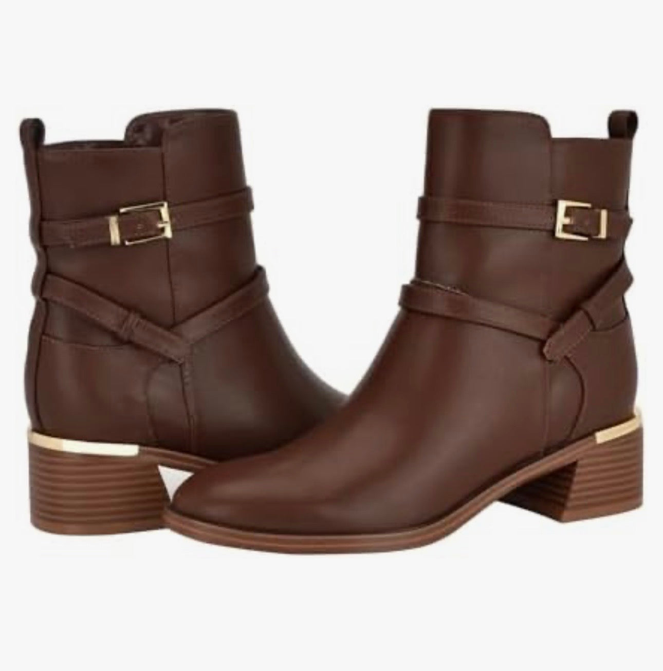 Botines Calvin k cafés con dorado