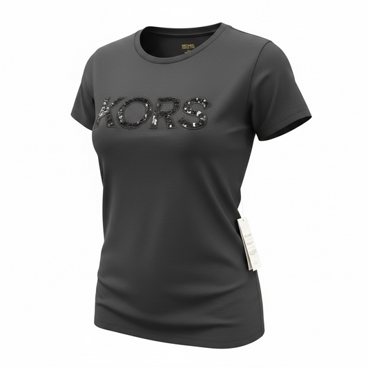 Playera michael K black negra lentejuelas