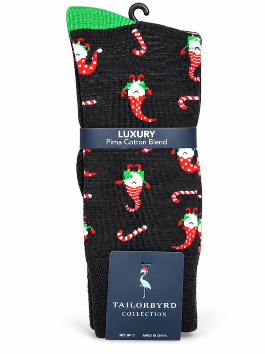 Calcetines para caballero navideños duendes y bastones