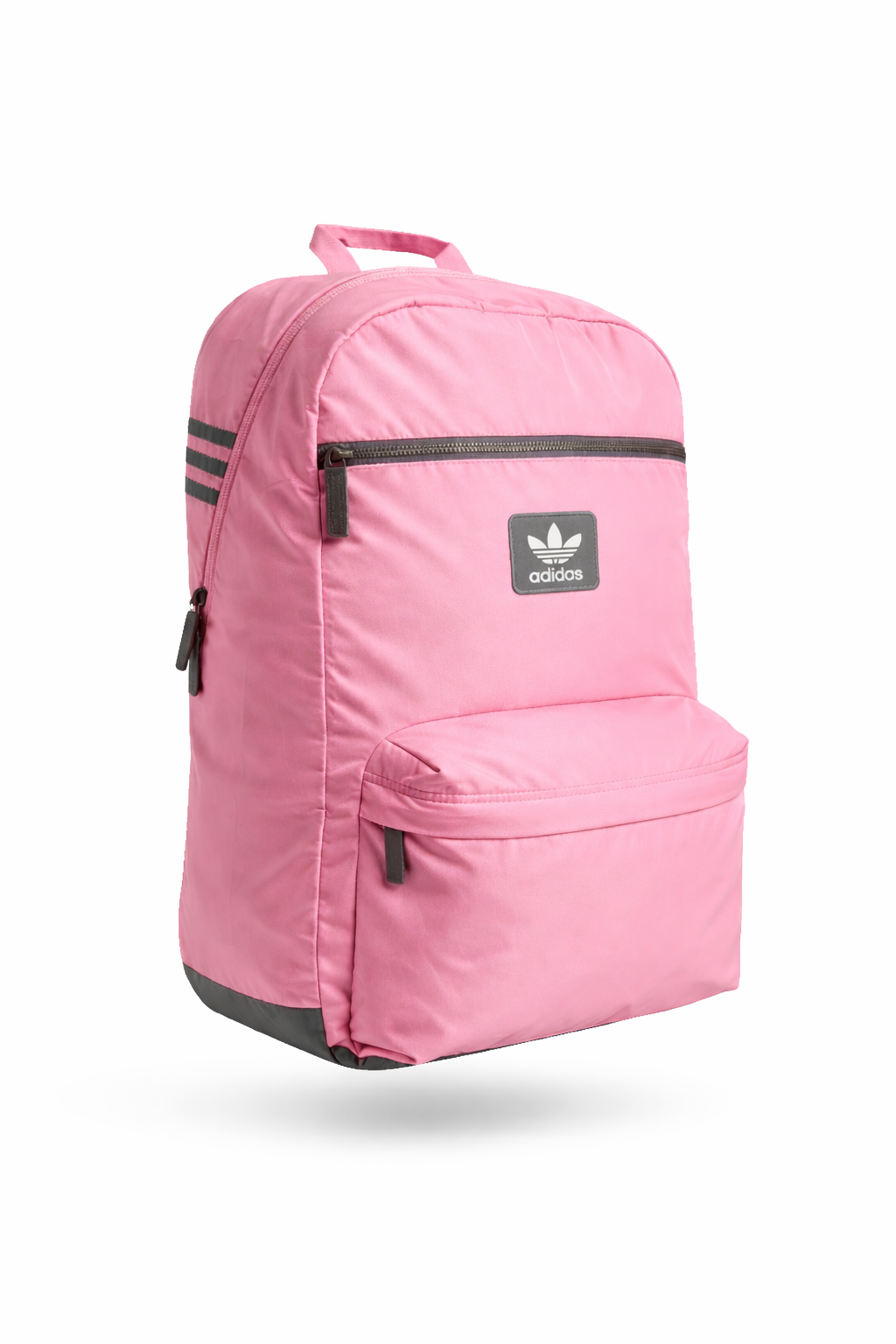 Backpack Adidas rosa, detalles en gris, placa en parche