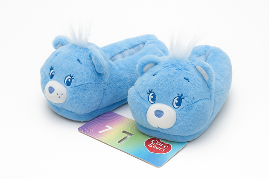 Pantuflas Care Bear de ositos azules con detalle de corazón chiquito
