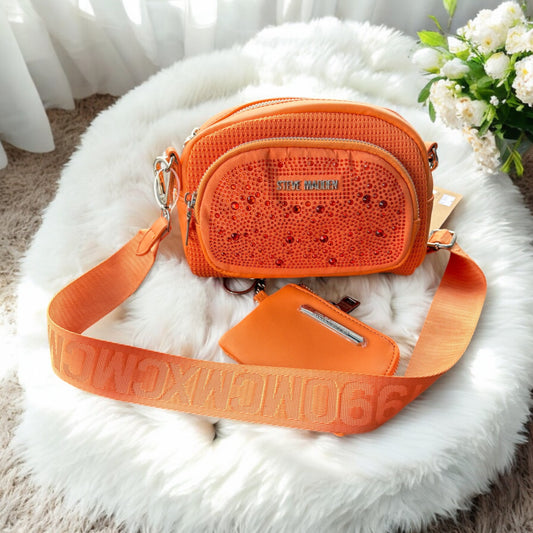 Crossbody Steve m naranja con brillos