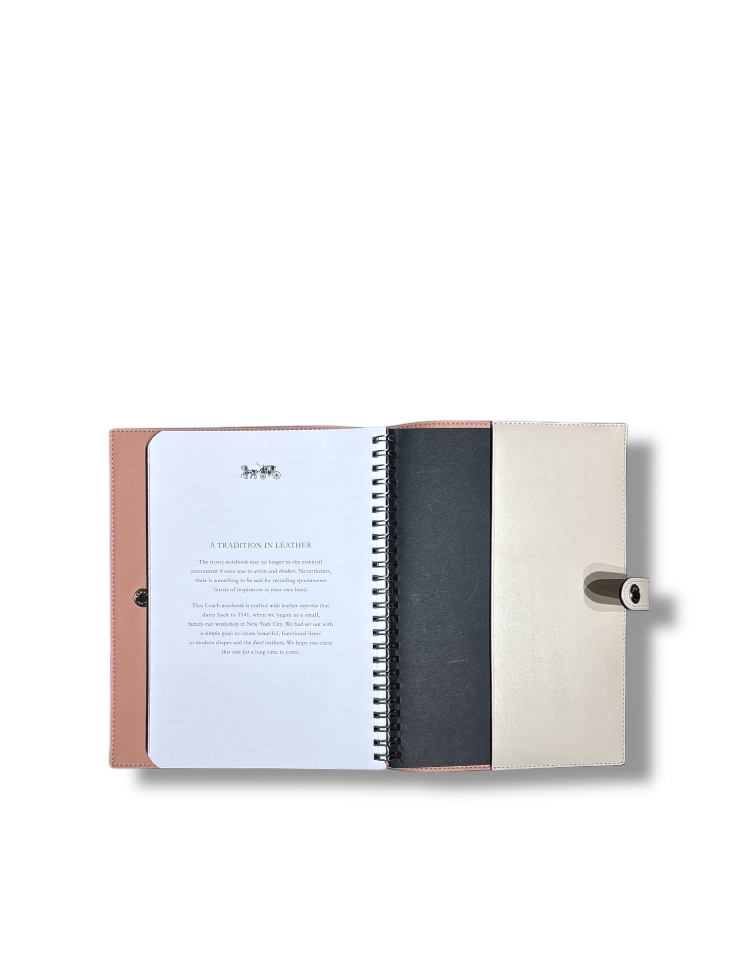 Libreta Coach beige con cambas/flores