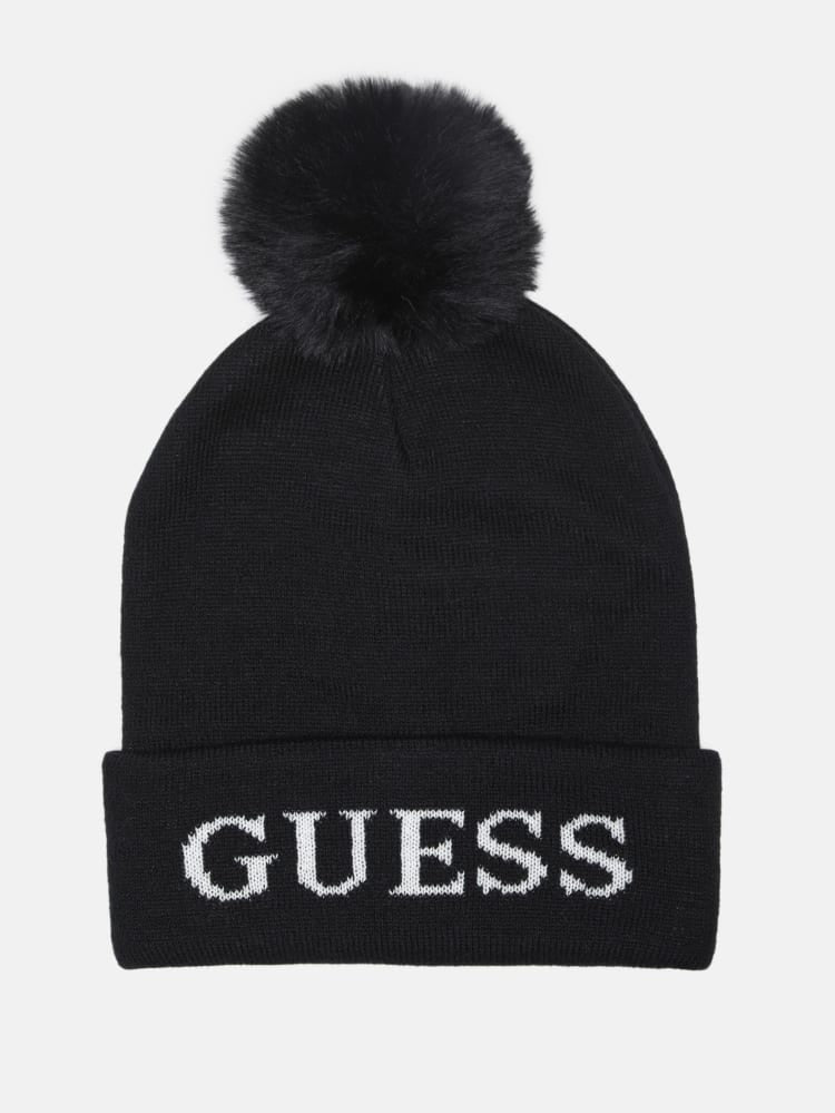 Gorro Guess negro con letras blancas