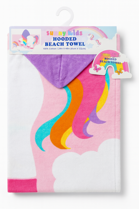 Toalla Sunny Kids rosa de pony con gorro