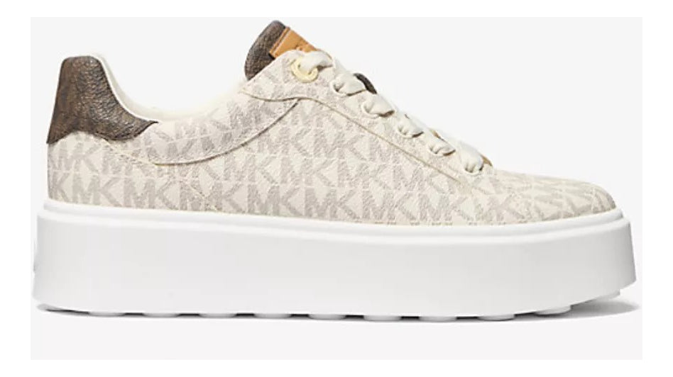 Tenis Michael K Vanilla con monogram de plataforma