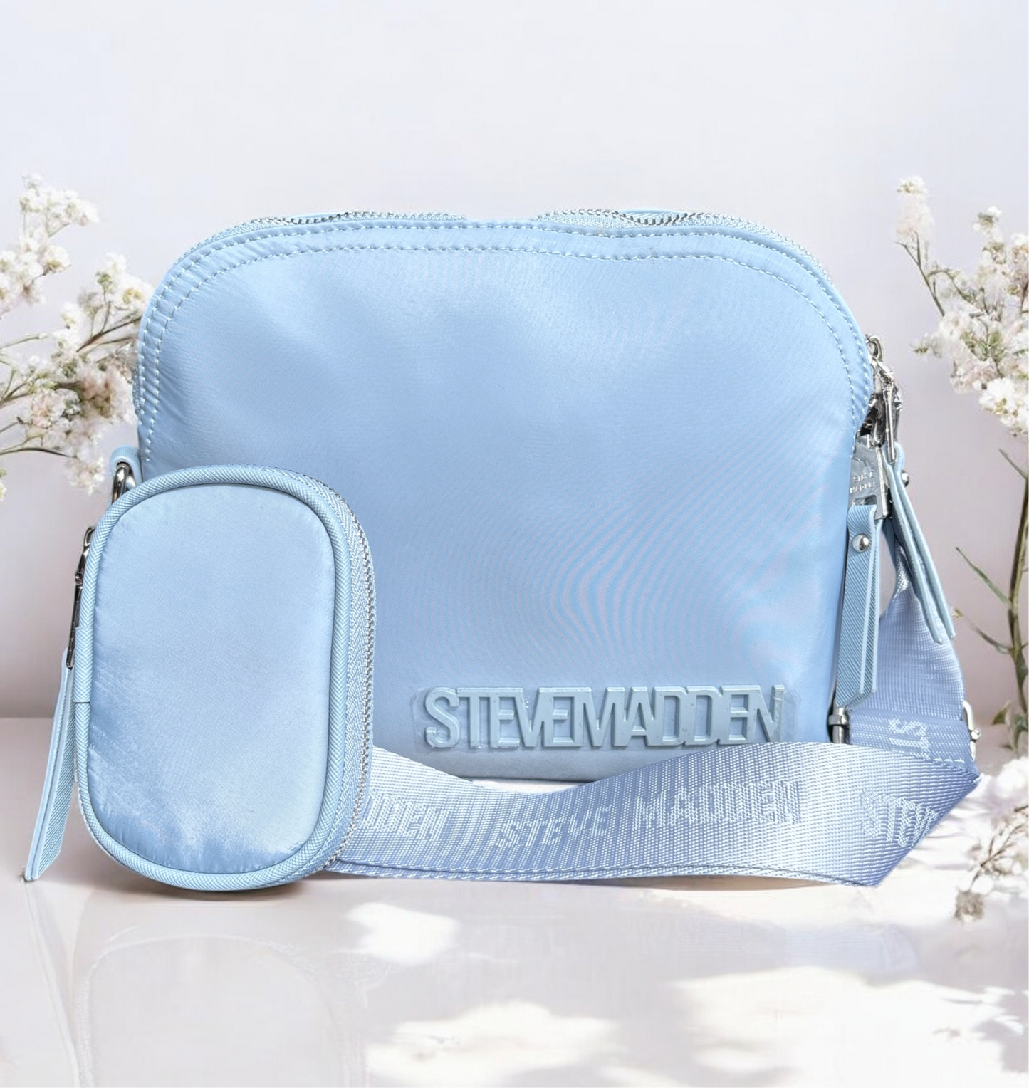 Crossbody Steve M azul claro con monedero