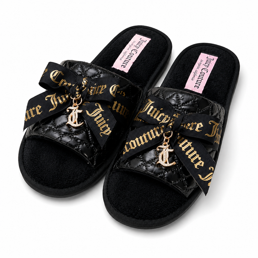 Pantunflas Juicy C negro con charm