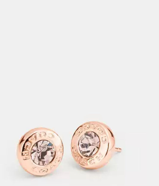 Aretes Coach gold rose grabados