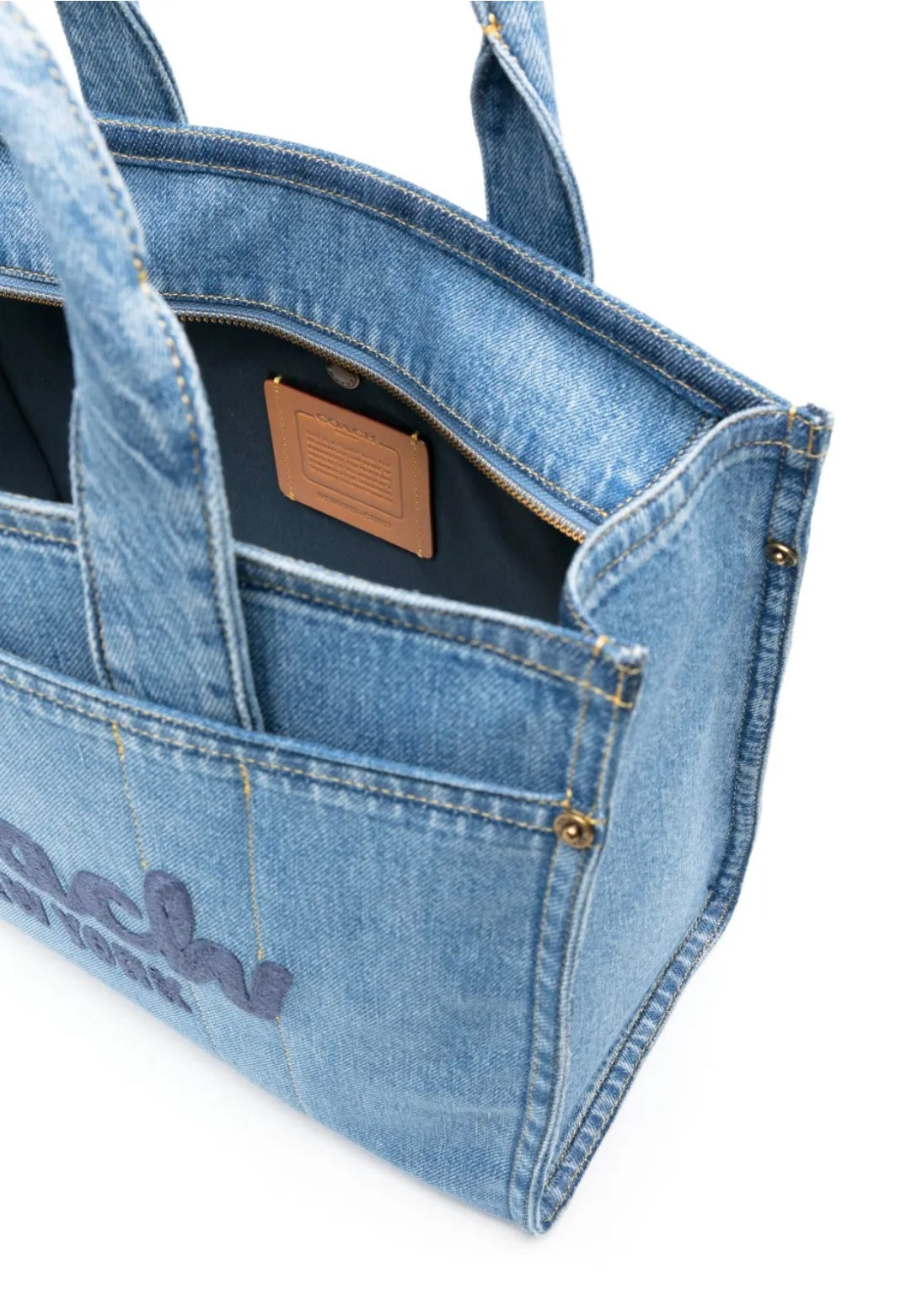 Tote Coach cargo índigo mezclilla azul claro