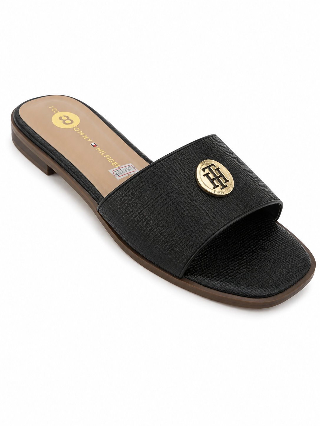 Sandalias Tommy H logo dorado Black