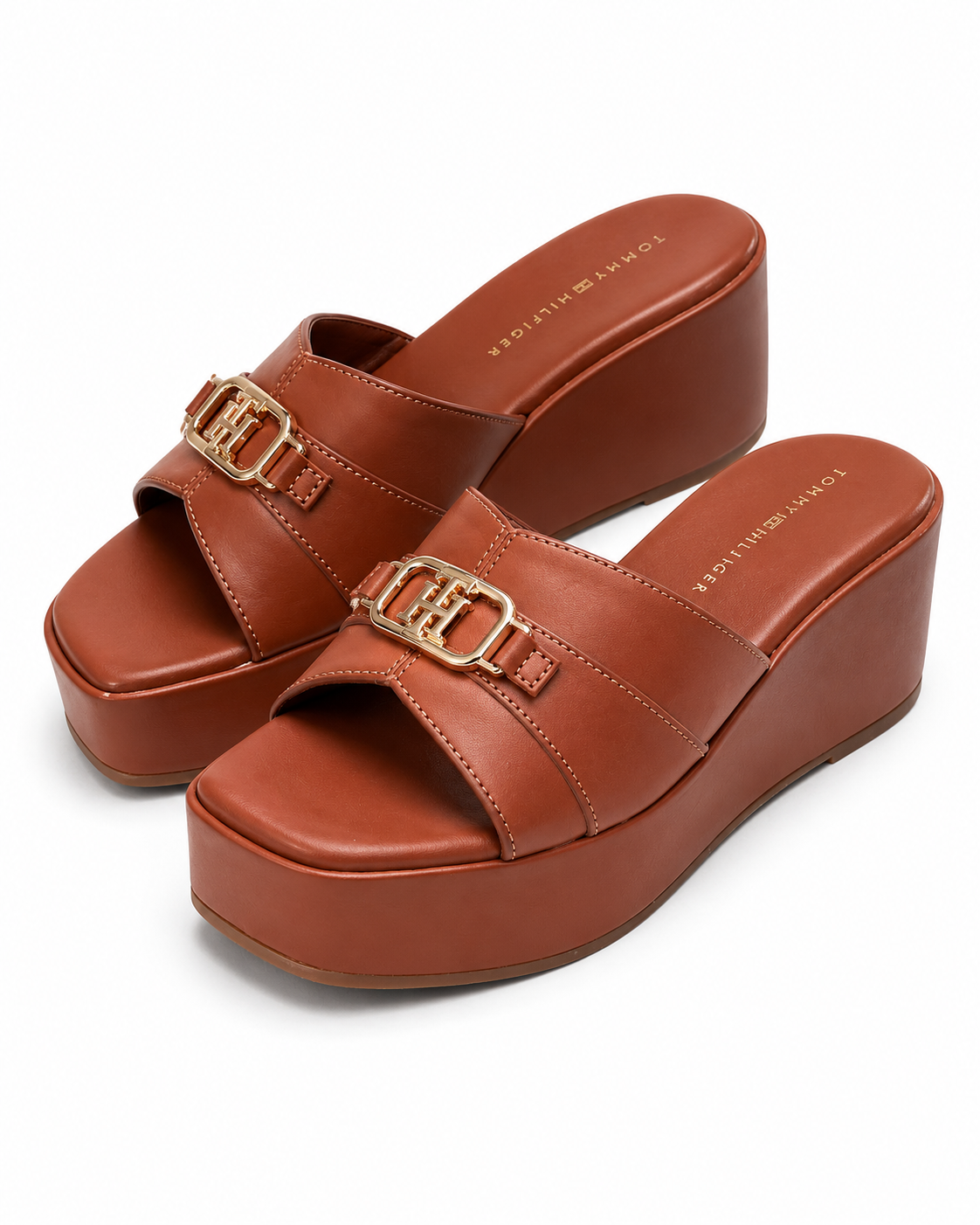 Sandalias Tommy H Camel con placa