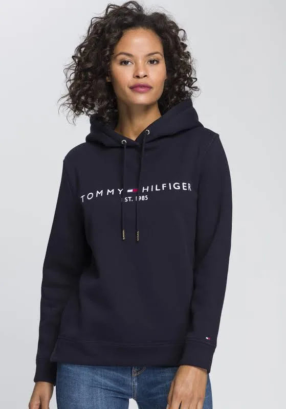 Sudadera Tommy H azul marino con letras bardadas