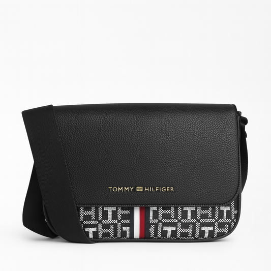 Crossbody Tommy H negra, monogram bag
