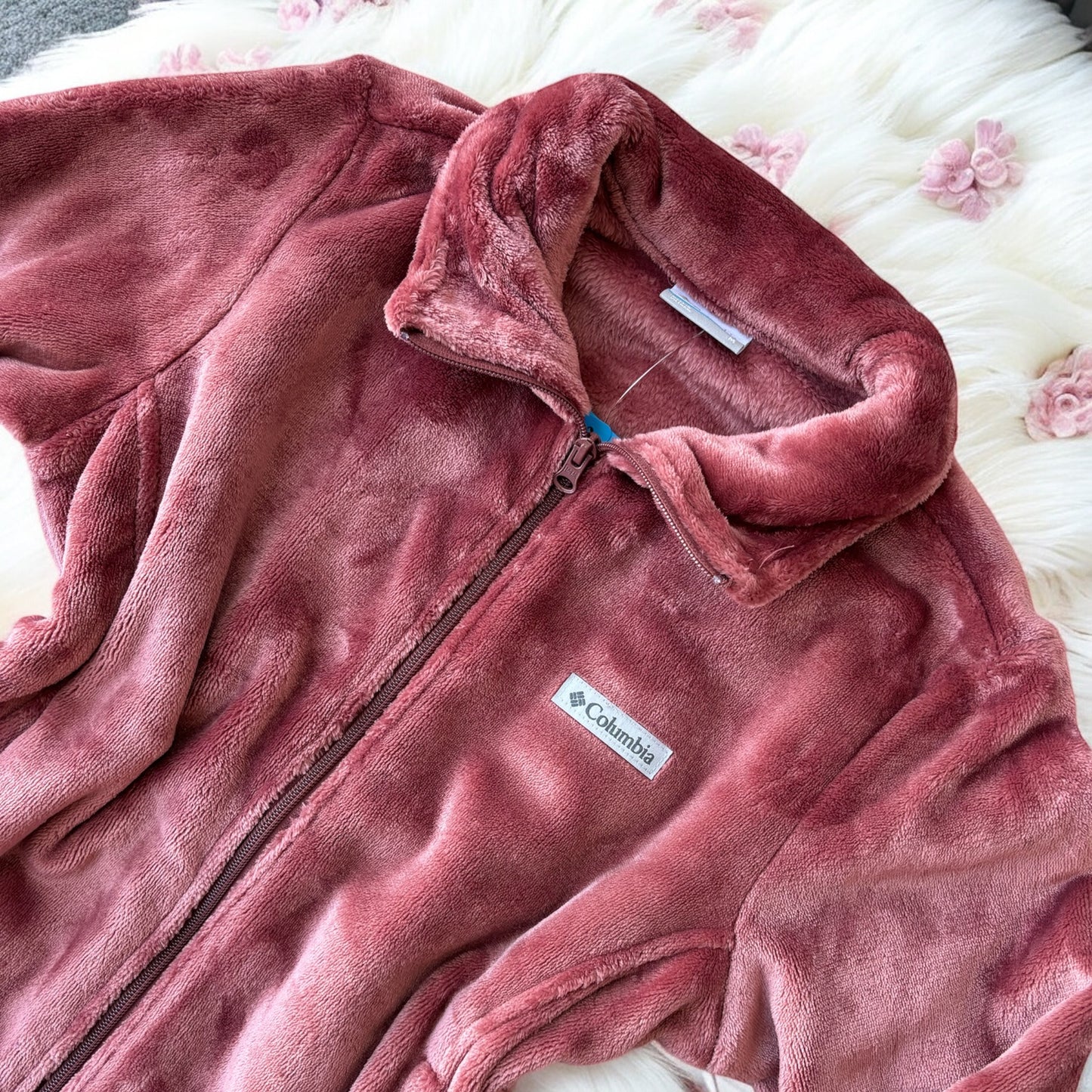 Sudadera Columbia rosa de terciopelo