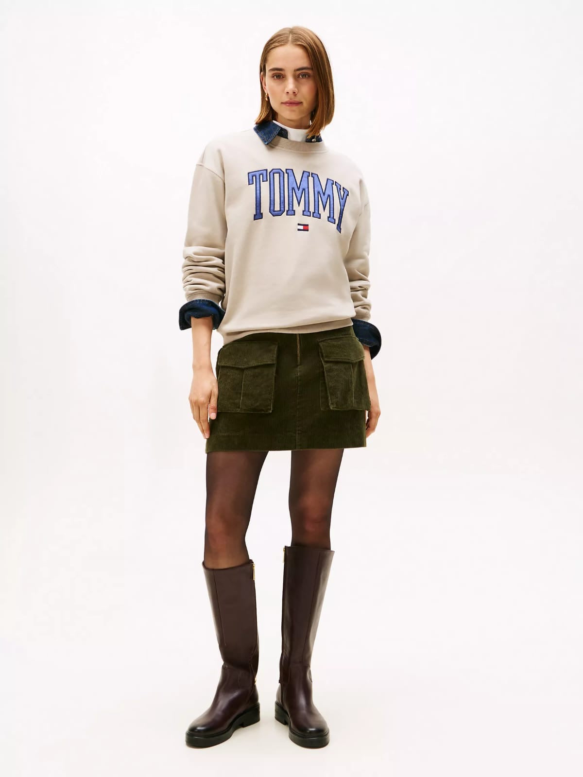 Sudadera Tommy H arena letras azul