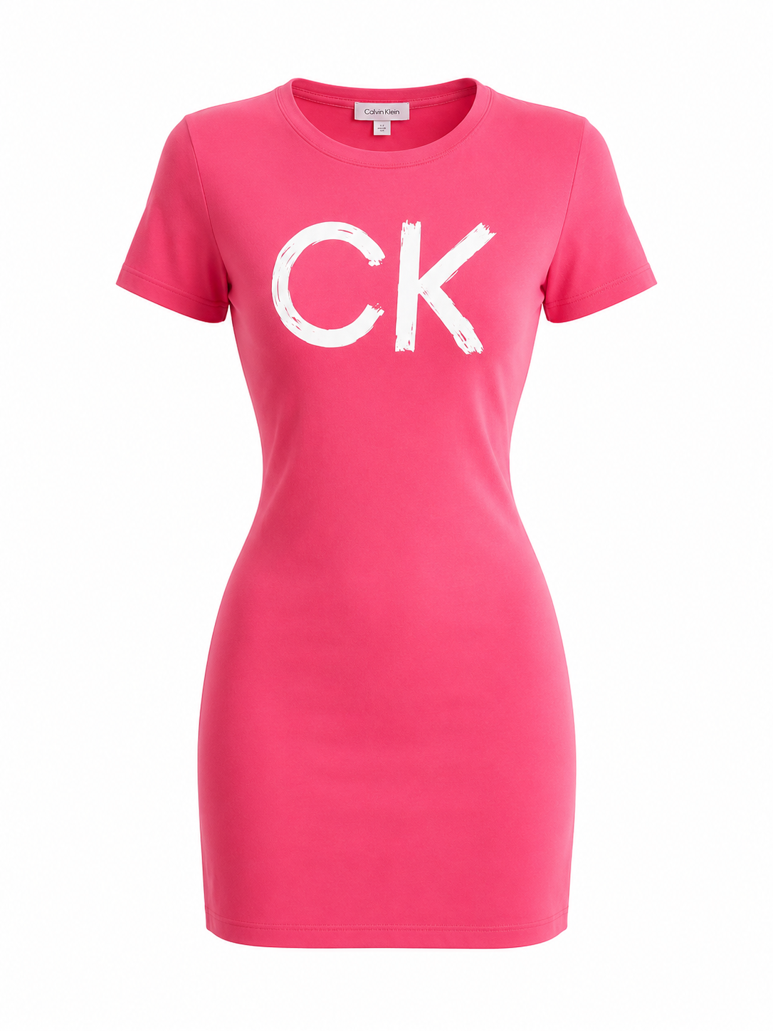 Vestido Calvin k coral con letras beige
