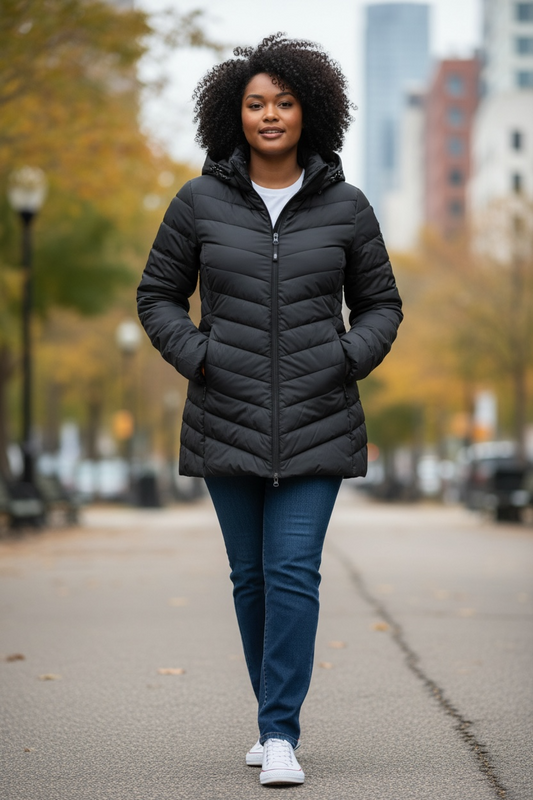 Chamarra Calvin K negra larga