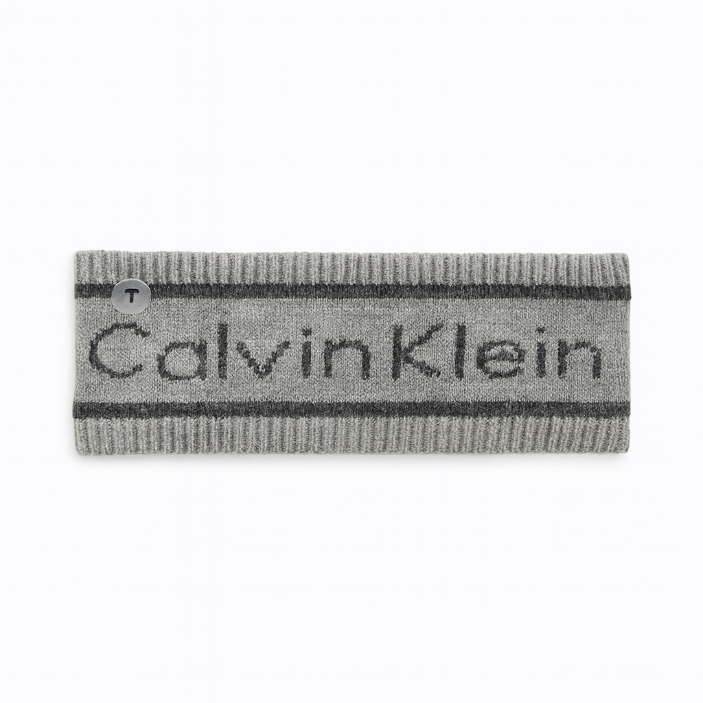 Diadema Calvin K gris con letras Oxford