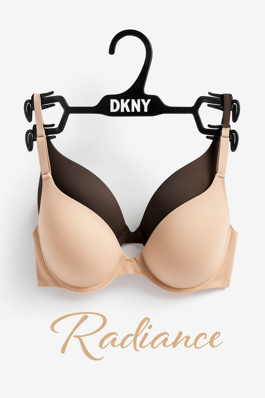 Brasier DKNY nude, café, transparencia atrás y resorte grabado 2pzs