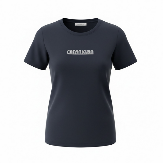 Playera Calvin k azul marino con letras blancas