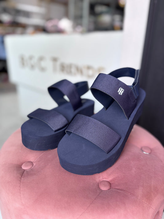 Sandalias Tommy H azul de plataforma