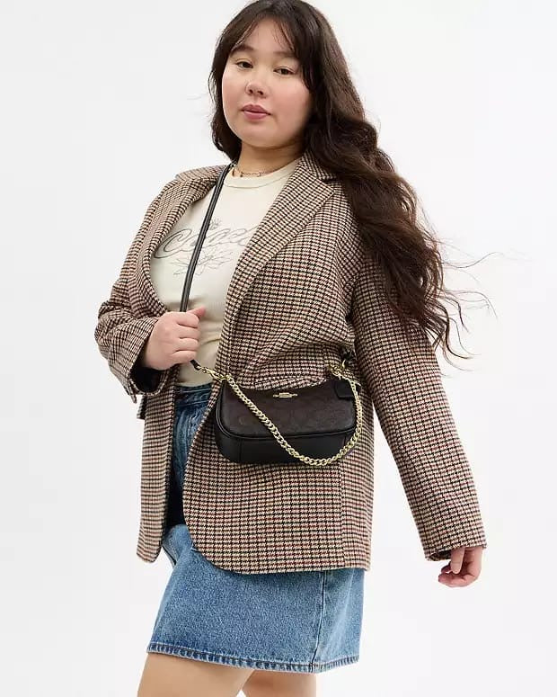 Crossbody Coach café Teri Mini Crossbody Bag in asignature canvas