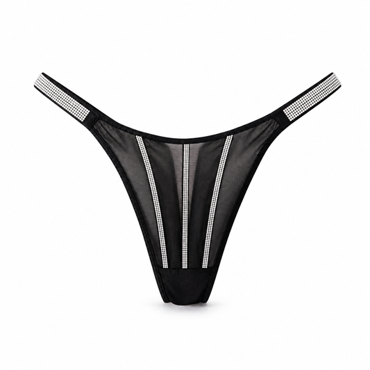 Tanga Victoria’s S negra/brillos