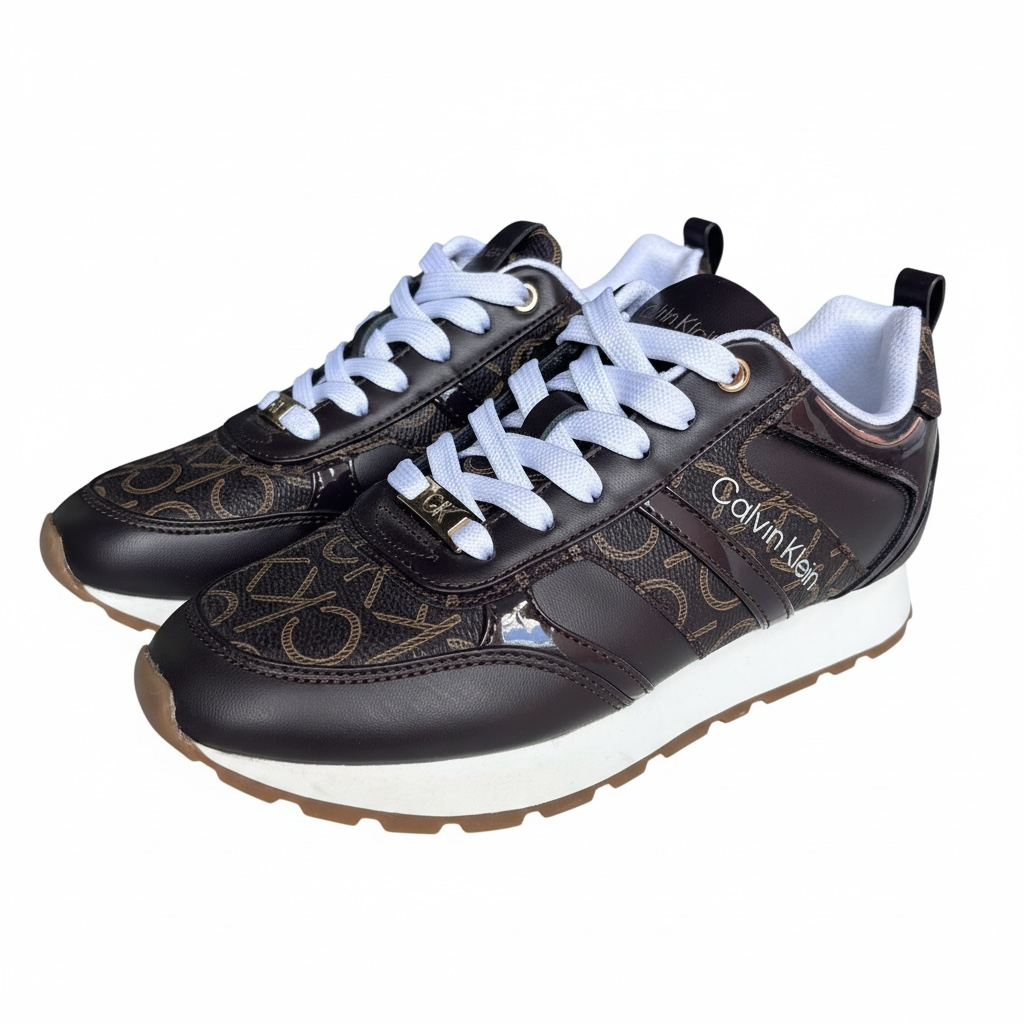 Tenis Calvin k café con monogram