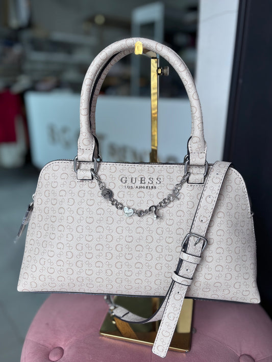 Crossbody Guess palo de rosa con llavero con dijes