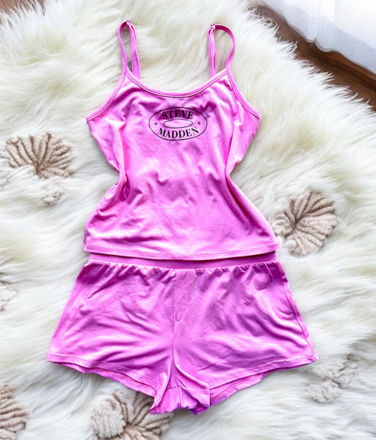 Pijama Steve M rosa short y playera rosa