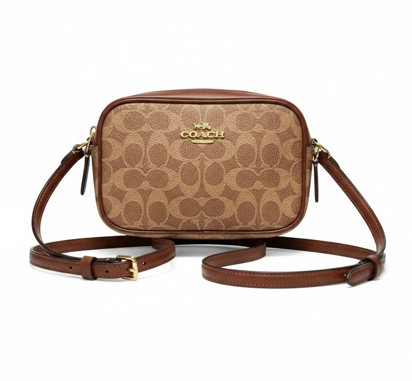 Crossbody Coach camel con canvas
