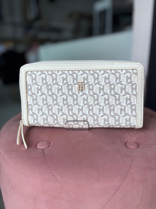 Cartera Tommy H crema con gris