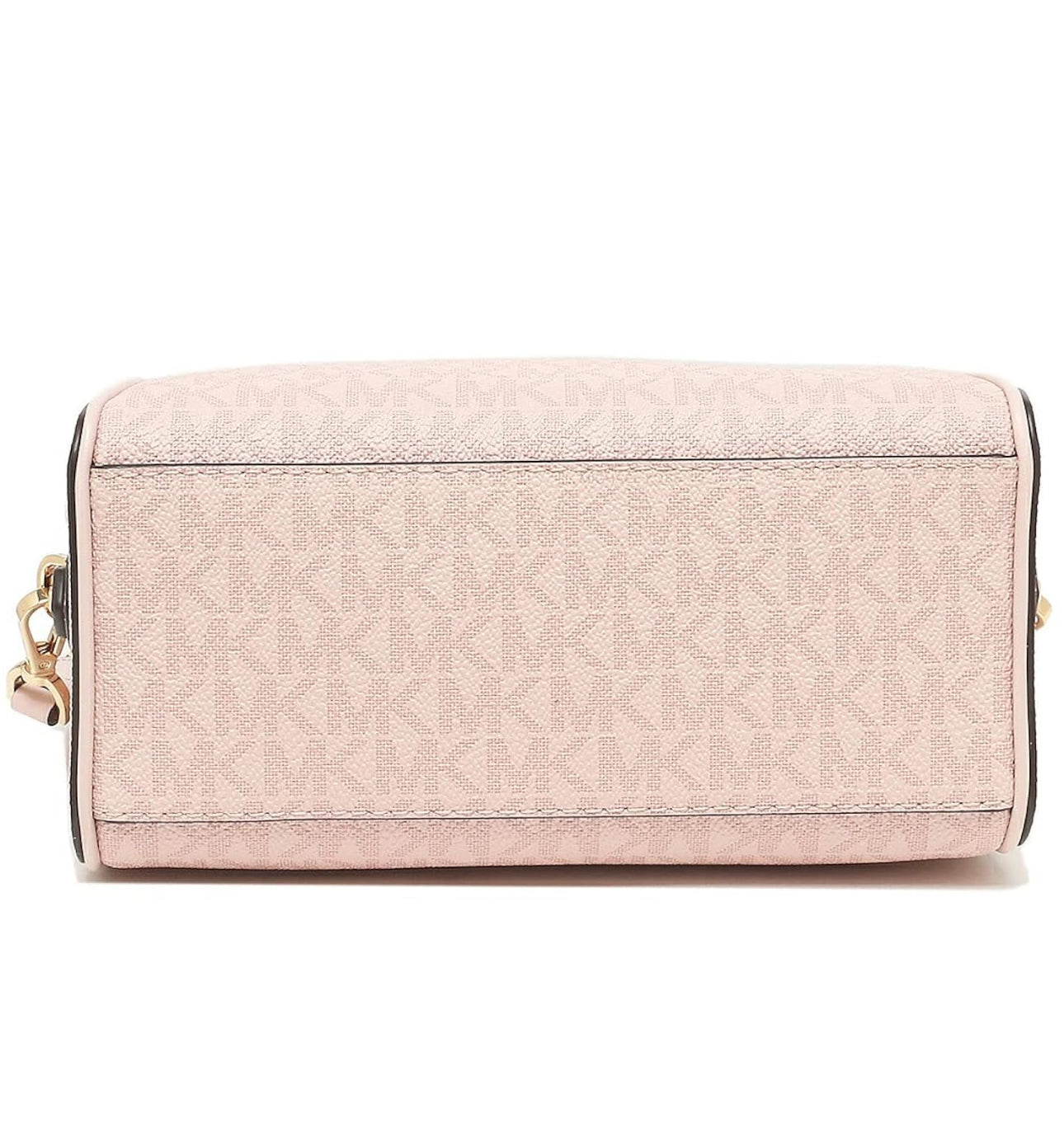 Crossbody Michael K Travel rosa con monogram y detalles dorados