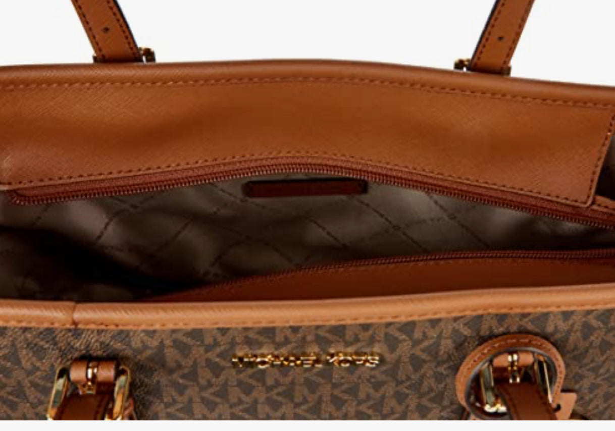 Tote Bag Michael k Jet Set Travel marrón/chocolate con monogram