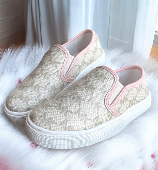 Mocasines Michael K de niña crema/rosa
