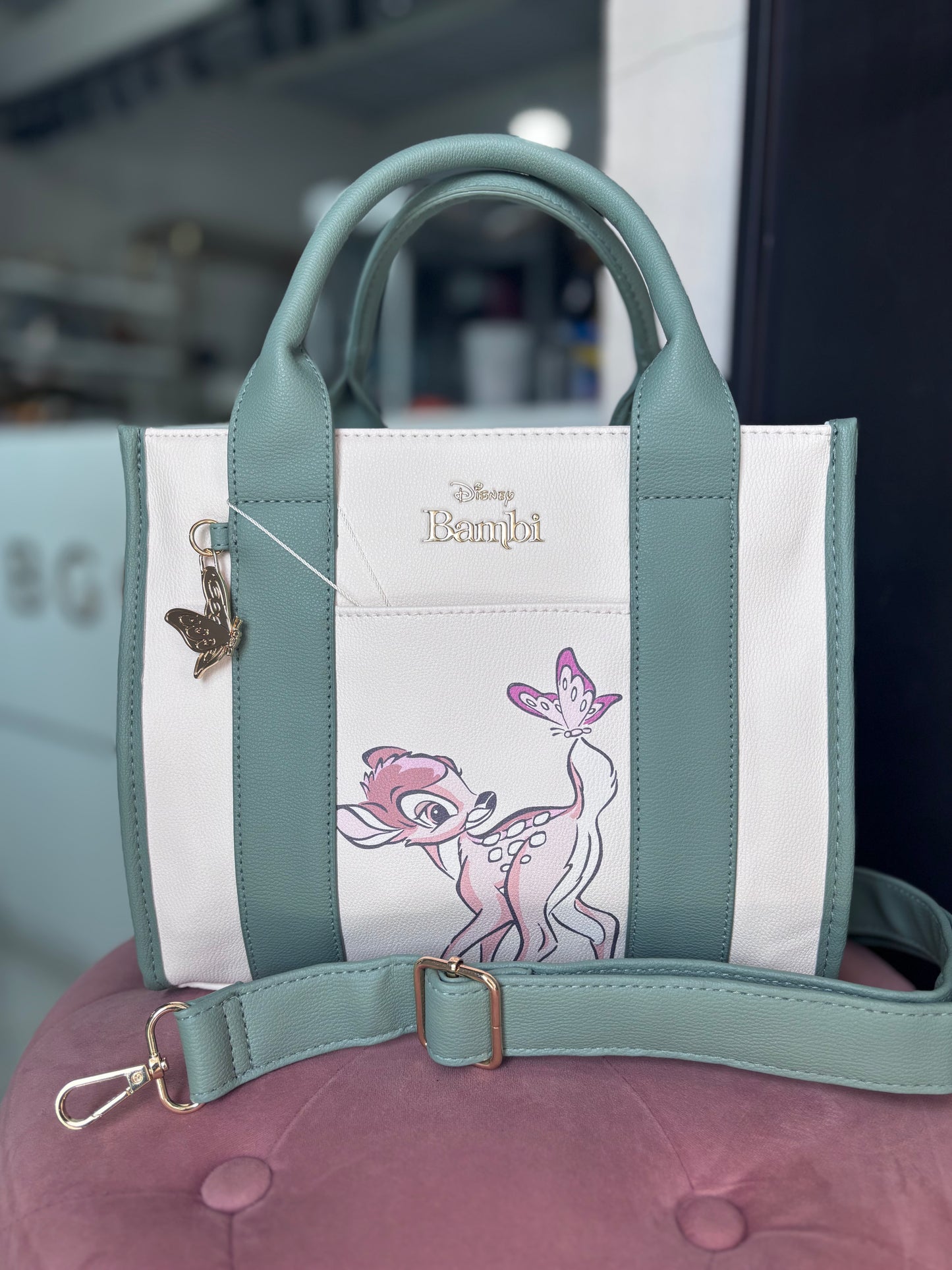 Tote Disney Bambi crema con verde