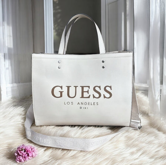 Tote Guess beige con strap de tela