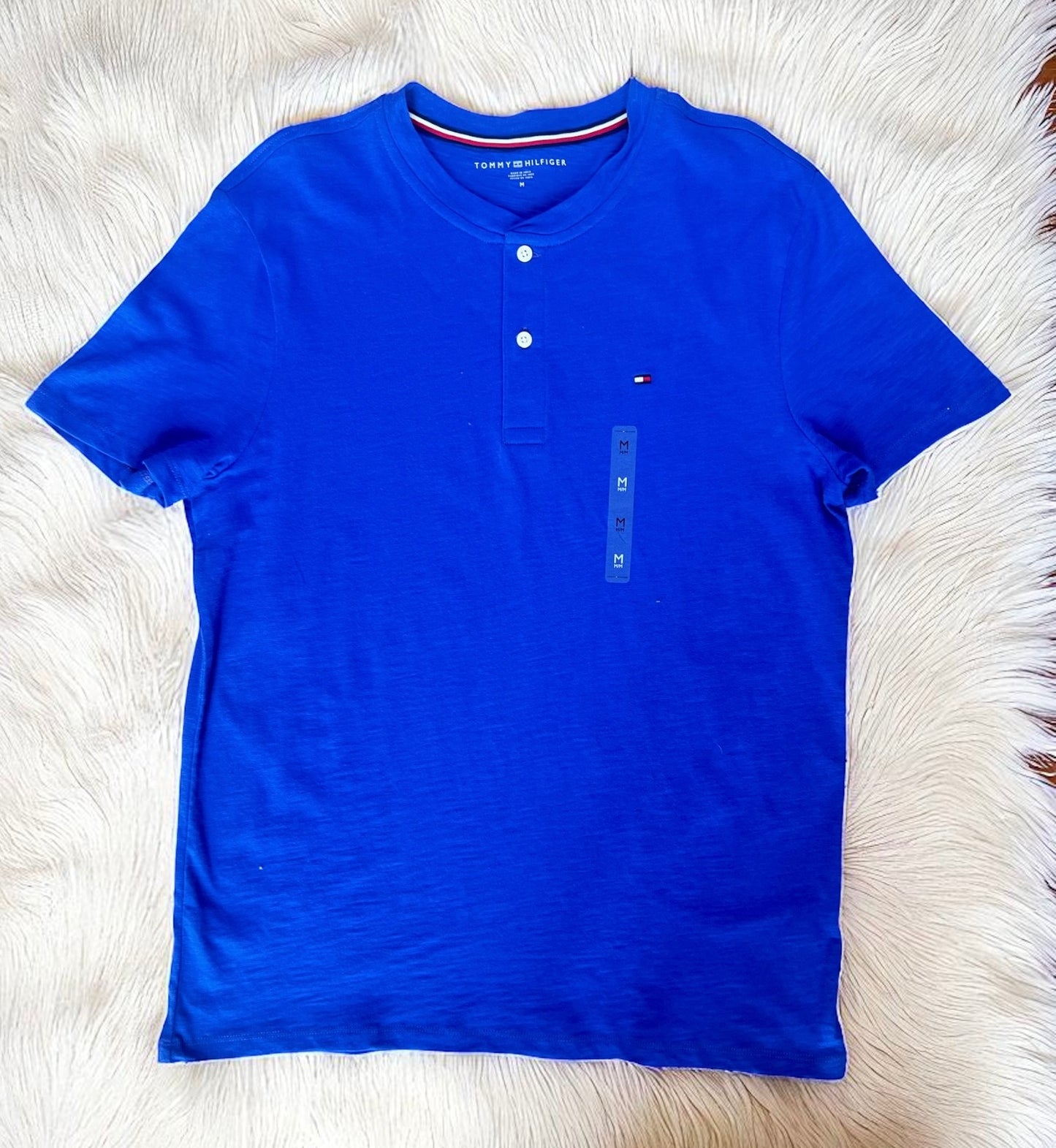 Playera Tommy H azul rey de caballero