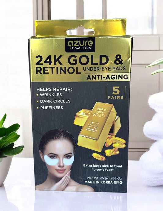Parches para ojos de retinol y oro 5 pares skincare