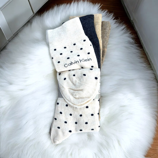 Calcetines Calvin K nude, gris, camel y café 4 pares