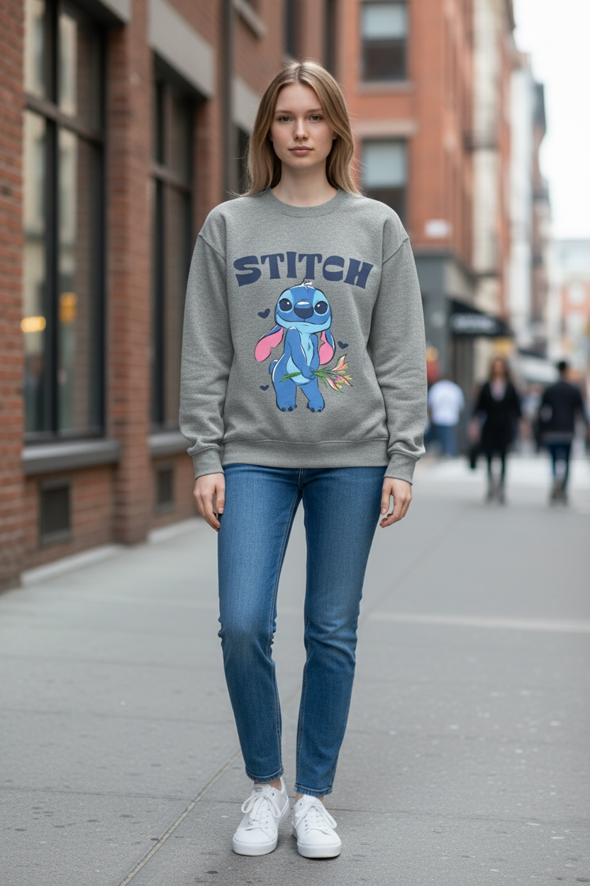 Sudadera Primark Disney de Stitch gris