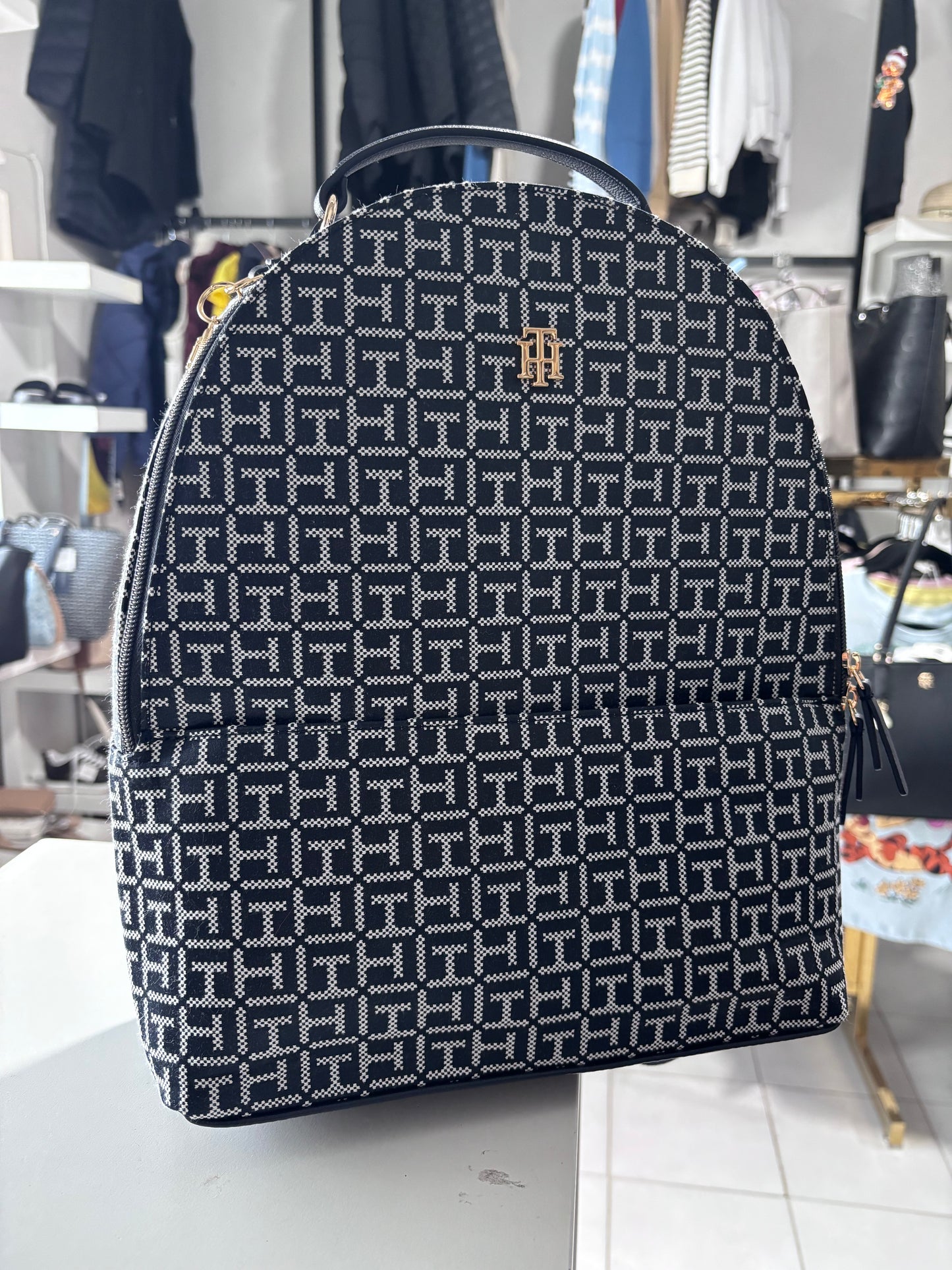 Backpack Tommy H azul marino con llavero